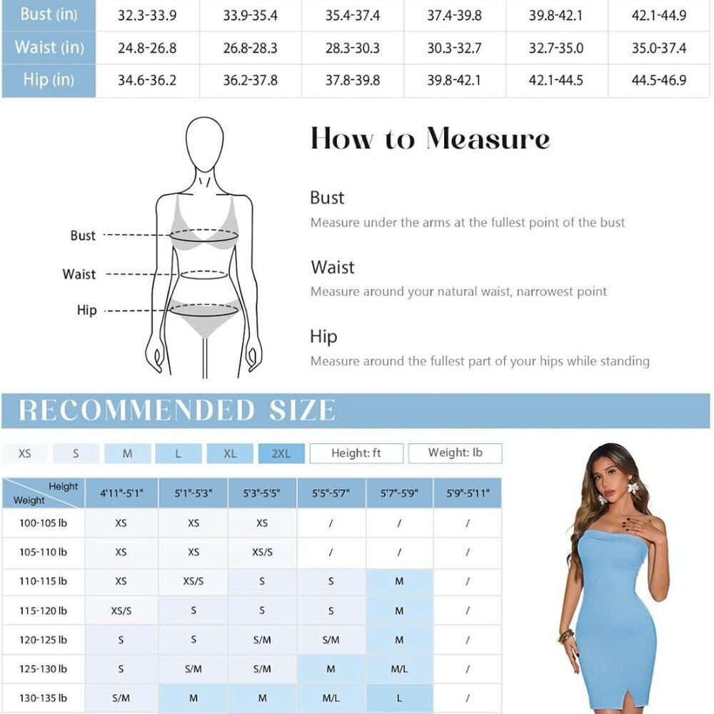 Women's Strapless Bodycon Dress Knit Mini Skirt Night Out Summer - Picture 6 of 6